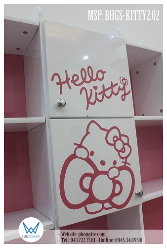 Chi trang trí Hello Kitty ôm nơ duyên dáng và chữ ký Hello Kitty điệu đà với nơ xinh