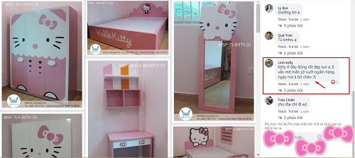 Comment của Mẹ Linh Kelly về nội thất Hello Kitty, Wedesign đóng cho phòng ngủ của bé Tuệ Nhi