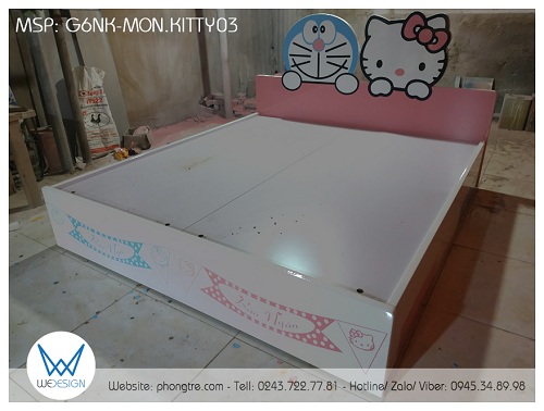 Giường ngủ Doraemon và Hello Kitty có 6 ngăn kéo G6NK-MON.KITTY03